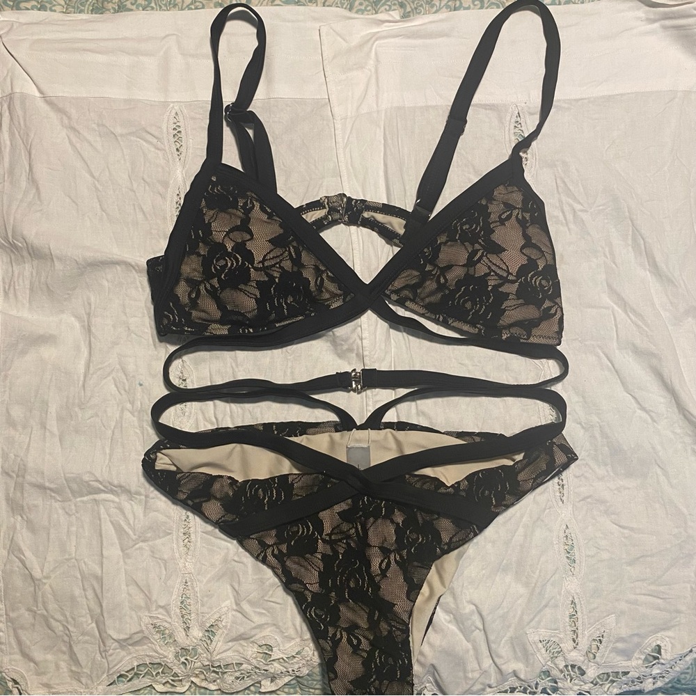 Black Lace Swimsuit